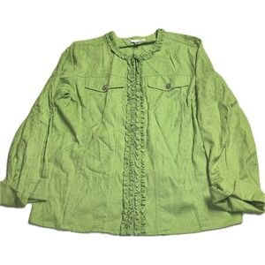 Vitage Cold Water Creek Women's Size Petite Medium Green Full‎ Zip Jacket